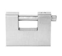 CABLEPELADO Candado rectangular seguridad de laton macizo con llave Plateado (90 mm)