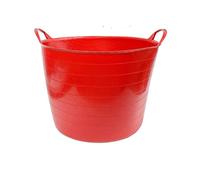 CABLEPELADO Capazo de plástico, Espuerta de plástico, Cubo de plástico agrícola, Balde, Cubeta, Material LDPE, 42 litros, Diámetro Superior: 45 cm, Diámetro Inferior: 35 cm, Altura: 35 cm, Rojo