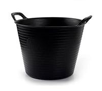 CABLEPELADO - Capazo - espuerta - agricola - construccion - jardin - vendimia - cubo - balde - cubeta - barreño - limpieza - huerto - 25 Litros - Negro
