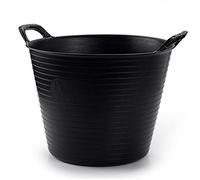 CABLEPELADO - Capazo - espuerta - agricola - construccion - jardin - vendimia - cubo - balde - cubeta - barreño - limpieza - huerto - 42 Litros - Negro
