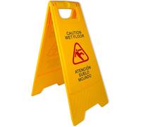 CABLEPELADO - Cartel Señalización Suelo Mojado - Señal Plegable de Advertencia Caution Wet Floor en Español e Inglés - Alta Visibilidad, Uso Interior y Exterior, Plástico Resistente de 60 cm
