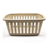 CABLEPELADO Cesta Ropa Rectangular plástico, cesto lavandería, Canasta Colada, Cesta para la Colada de plástico, 57 cm largo x 38 cm ancho x 25 cm alto, Plástico, Con asas, Beige