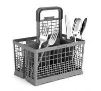 CABLEPELADO Cesta Universal para Cubiertos de Lavavajillas con Asa Desmontable, Repuesto Compatible con Múltiples Marcas, Porta Cubiertos Resistente, Organizador con Compartimentos, Color Gris