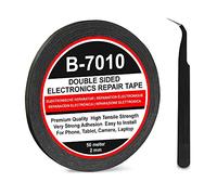 CABLEPELADO Cinta adhesiva B7010 doble cara | 50 m largo x 2 mm ancho | Incluye pinzas antiestática | Apto para reparar móviles, tablets y pequeños dispositivos electrónicos | Negro