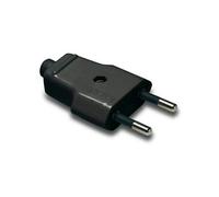 CABLEPELADO Clavija Enchufe Bipolar | Clavija Bipolar Recto | Sin TT | Contactos fabricados en latón niquelado | 10A | 250V | IP20 | Macho | Negro
