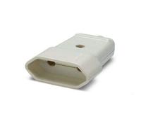CABLEPELADO Clavija Enchufe Bipolar | Clavija Bipolar Recto | Sin TT | Contactos fabricados en latón niquelado | 10A | 250V | IP20 | Blanco | Hembra