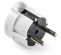 CABLEPELADO Clavija Enchufe schuko Acodado | Clavija de Contacto de Puesta a Tierra con Alivio de tensión | Salida Cable Lateral | 16A | 250V | IP20 | 3,7kW | Macho | Blanco