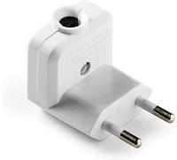 CABLEPELADO Clavija Enchufe trasmueble acodado | Clavija Bipolar Angular | Salida Cable Lateral | 10A | 250V | IP20 | 3,7kW | Macho | Blanco