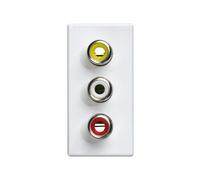 CABLEPELADO Conector 3x RCA medio elemento Simon 27 Play Blanco