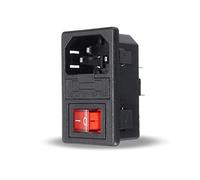 CABLEPELADO Conector alimentacion con Fusible | C14 AC 10A 250V | Sin Marco | Apto para maquinas industriales, Maquinas recreativas, Impresora 3D