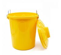 CABLEPELADO Cubo de Basura con tapa, Cubo basura Industrial, Cubo basura Plástico con asas metálicas, Contenedor residuos, 55 cm alto x 44 cm Diámetro superior, Capacidad 51 Litros, Amarillo