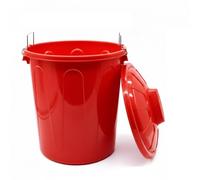 CABLEPELADO Cubo de Basura con tapa, Cubo basura Industrial, Cubo basura Plástico con asas metálicas, Contenedor residuos, 55 cm alto x 44 cm Diámetro superior, Capacidad 51 Litros, Rojo