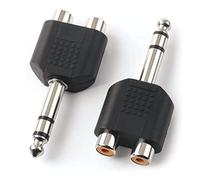 CABLEPELADO Duplicador Audio Estéreo TRS Jack 6.35 mm Macho a 2x Hembra | Splitter Jack a | Apto para batería, controladora, altavoz, piano eléctrico, Amplificador | Estéreo | 1 Unidad