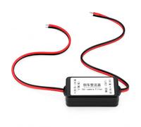 CABLEPELADO - Filtro de Alimentación 12V DC para Cámara de Visión Trasera de Coche | Rectificador Anti-Interferencias y Parpadeo Corriente 1A | Cables de Cobre Estañado 120 mm | Carcasa ABS | Negro