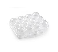 CABLEPELADO - Huevera de plastico para 12 huevos con tapa - caja huevos - cesta transporte - cierre por click - asa transporte - egg box - libre BPA - color transparente
