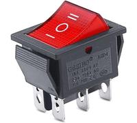 CABLEPELADO - Interruptor basculante ON/OFF/ON, DPDT 6 pines | Interruptor 6 terminales | 16A 250VAC | 20A 125VAC | Luz Roja