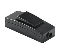 CABLEPELADO Interruptor Pasante Aéreo Unipolar Para Lámpara | De Paso Torpedo | Contactos Con Tornillo | AC 250V 2A | Apto Para Sobremesa | PVC | IP20 | Negro