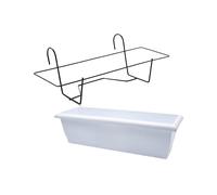 CABLEPELADO Jardinera 60cm con Soporte de Metal - Balconera 60 cm - Soporte metálico y Jardinera Fabricada en PP Apto balcón, jardín, Patio, Interior o Exterior - Color Blanco