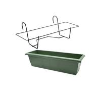 CABLEPELADO Jardinera 60cm con Soporte de Metal - Balconera 60 cm - Soporte metálico y Jardinera Fabricada en PP Apto balcón, jardín, Patio, Interior o Exterior - Color Verde