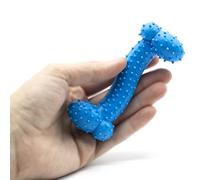 CABLEPELADO Juguete Hueso Perros morder, Hueso masticable para Perros con protuberancias, Juguete Dental para Perros, Mordedor de Caucho para Perros, Longitud 10 cm, Material Caucho Natural, Azul