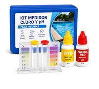 CABLEPELADO Kit Medidor de Cloro y pH para Piscinas, Analizador de Agua con Reactivos OTO y Phenol Red, Test Manual para Piscinas,Desmontables, Spa, Jacuzzi y Hidromasajes.