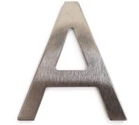 CABLEPELADO Letra A de Metal Adhesivo, Acero Inoxidable, Uso en Exterior e Interior, Apto para Paredes, Fachadas, Portales o Puertas, 7.5 cm de Altura