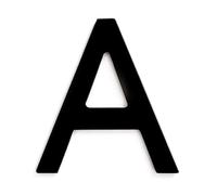 CABLEPELADO Letra A de Metal Adhesivo, Letra de Acero Inoxidable, Letra señalización de vivienda, Uso en Exterior e Interior, Apto para Paredes, Fachadas, Portales o Puertas, 7.5 cm de Altura, Negro