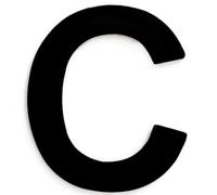 CABLEPELADO Letra C de Metal Adhesivo, Letra de Acero Inoxidable, Letra señalización de vivienda, Uso en Exterior e Interior, Apto para Paredes, Fachadas, Portales o Puertas, 7.5 cm de Altura, Negro