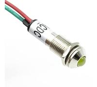 CABLEPELADO Luz LED Piloto | Indicadora Para Panel | Cable 50 cm | Apto Paneles Electrónicos, Cuadros Control, Circuitos Eléctricos | Diámetro Montaje 8mm | Voltaje 12V DC | Amarillo