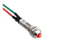 CABLEPELADO Luz LED piloto | Luz indicadora LED para panel | Cable 50 cm | Apto paneles electrónicos, cuadros de control, circuitos eléctricos | Diámetro de montaje 8mm | Voltaje 220VAC | LED rojo