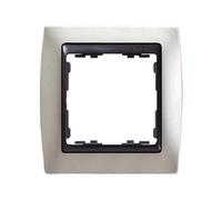 CABLEPELADO Marco compacto para 1 elementos Simon 82 | Marco de 1 elementos y bastidores | 82814-33 | Apto para superficie y empotrar | Dimensiones: 89x87 mm | Color Aluminio mate