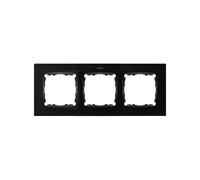 CABLEPELADO Marco compacto para 3 elementos Simon 82 | Marco de 3 elementos y bastidores | 8200637-098 | Apto para superficie y empotrar | Dimensiones: 85x233 mm | Color Negro
