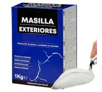 CABLEPELADO - Masilla en Polvo para Exteriores - Reparador de Grietas y Fisuras en Pared - Fácil Preparación con Agua - Acabado Blanco Listo para Pintar - Uso con Espátula o Llana - Formato 1 kg