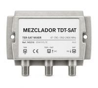 CABLEPELADO Mezclador de señal terrestre y satélite | TDT-SAT 1.5dB | Apto para distribuir las señales de TDT y Satélite por el mismo cable