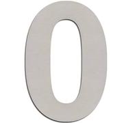 CABLEPELADO - Numero 0 de Metal adhesivo | Acero Inoxidable | Uso en Exterior e Interior | Apto para Paredes, Fachadas, Portales o Puertas | 7.5 cm de altura