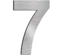 CABLEPELADO Numero 7 de Metal Adhesivo | Acero Inoxidable | Uso en Exterior e Interior | Apto para Paredes, Fachadas, Portales o Puertas | 7.5 cm de Altura