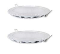 CABLEPELADO Pack 2 Downlight LED 18W redondo | extraplano para empotrar | Aro blanco aluminio | Medida 225mm | Luz Fría 6000 k | 1700 Lumens | 2 unidades | Clase a+