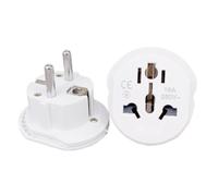 CABLEPELADO - Pack de 2 Adaptadores Blanco de Enchufe Universal EU a UK | Compatible con Viajes, Hogar y Oficina | 250V / 16A