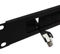 CABLEPELADO Panel pasacables armario rack 19 de 1U | Panel cepillo Cables Rack | Evita polvo | para gestión de cables | Ancho: 490 mm x Altura: 45 mm | No Incluye Tornillos | Metal | Negro