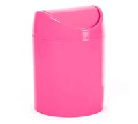 CABLEPELADO Papelera basculante plástico para mesa, Mini Basurero de Mesa, Cubo de Basura para Escritorio, Papelera de Oficina Pequeña, Papelera de Plástico con Tapa Basculante, 1.4 Litros, Rosa