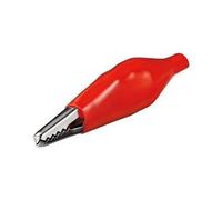 CABLEPELADO Pinza de cocodrilo aislada | Pinza de prueba | Pinza eléctrica | con cubierta aislada | Apto para conexiones eléctricas | Longitud total de 48mm | Color Rojo | 1 unidad