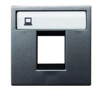 CABLEPELADO Placa de voz y datos Niessen Zenit | Placa 1 conector RJ45 AMP | N2218.1AN | Plana sin guardapolvo | Apto para superficie y empotrar | Dimensiones: 44x44 mm | Antracita | Niessen Zenit