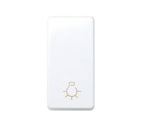 CABLEPELADO Pulsador con grabado luz Simon 27 Play | Con sistema de embornamiento rápido | 27151-64 | Intensidad: 10 A | 250V | Apto para superficie y empotrar | 45x22.5 mm | Color Blanco | Estrecho