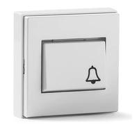 CABLEPELADO Pulsador timbre superficie, Interruptor y botón campana superficie, 10A 250V, 65 x 65 mm, Blanco