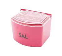 CABLEPELADO - Salero plastico con Tapa - Recipiente Sal - Fabricado en Plástico - Tamaño Cocina - se Puede Colgar - Rosa