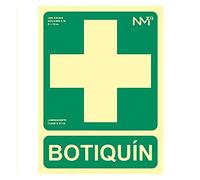 CABLEPELADO - Señal Botiquín PVC - fotoluminiscentes - Cumple normativa - ISO - UNE - Clase B - 800 min de atenuación - ISO 9001 -RIPCI - tamaño 22.4 x 30 cm