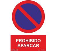 CABLEPELADO Señal Prohibido Aparcar, Cartel No Aparcamiento, UNE-EN ISO 7010:2012, PVC, 21 x 30 cm