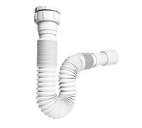 CABLEPELADO - Sifón Extensible y Flexible para Lavabo o Fregadero | Diámetros de Rosca 1 1/4" y 1 1/2" | Salida Adaptable Ø40 - Ø50 mm | Diseño Corrugado para Espacios Reducidos | Blanco
