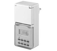 CABLEPELADO - Temporizador Digital para Enchufe IP44 | Programador Semanal con Tapa Protectora | Uso en Exterior | Función ON/Off y Batería de Respaldo