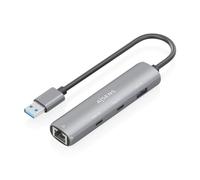 Aisens Hub USB ASUC-4P036-GR - 2x USB-C, 1x USB-A, Ethernet Gigabit - Gris